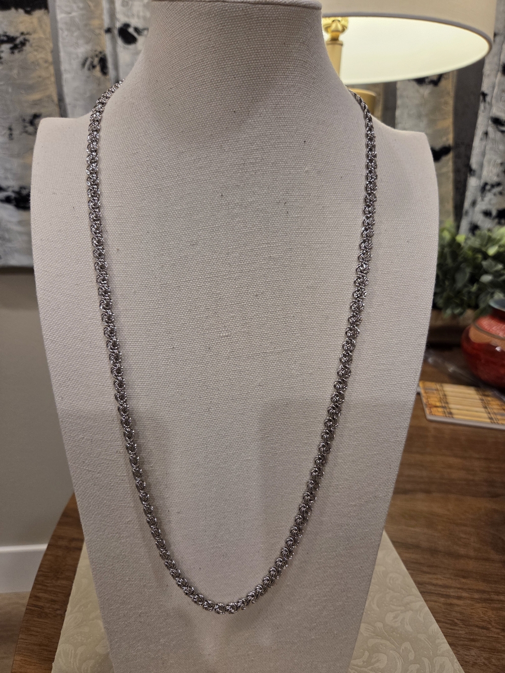 VintageTrifari Silver-Tone Rope Chain Necklace